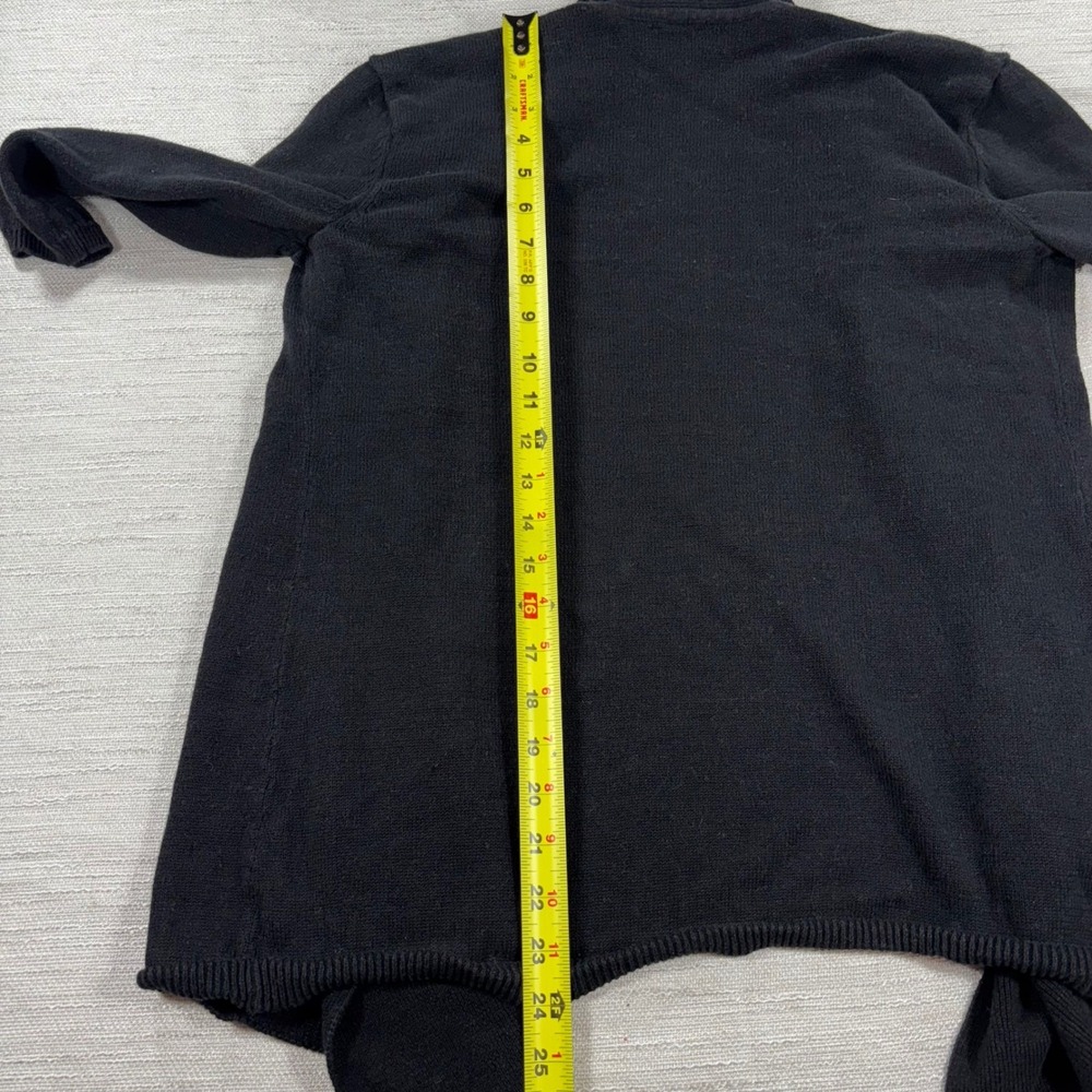 Talbots Petites Black Linen Blend Knit Open Front Cardigan‎ Sweater S - Picture 4 of 8